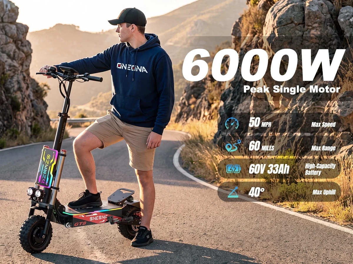 60V 5600W Dual Motor Electric Scooter - ONECNA NEW GT8PRO Elektrische Scooter voor