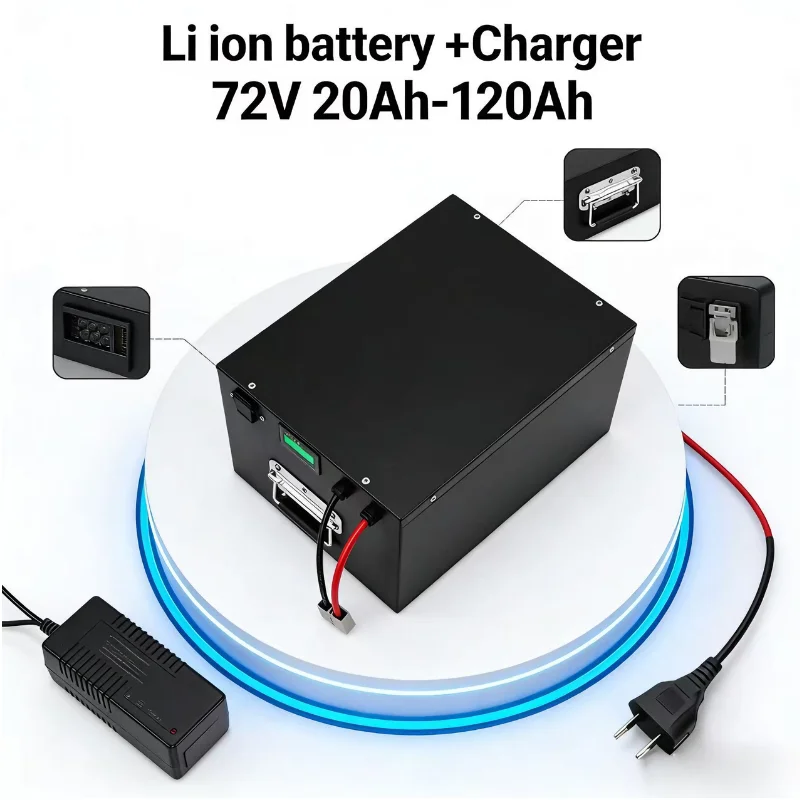 60V 30Ah Electric Scooter Battery - 17S 60V lithium-ionbatterijpakket 20Ah-120Ah, krachtige batterij