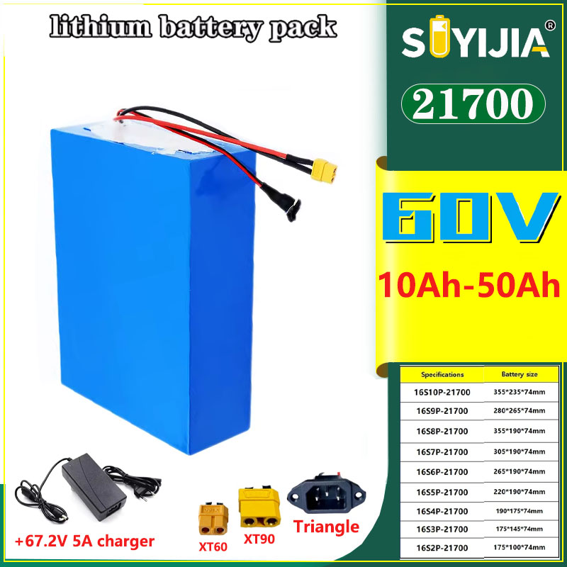 Nieuwe 60V 50Ah 40Ah 30Ah 20Ah - 60V 30Ah Electric Scooter Battery recensie en prijs